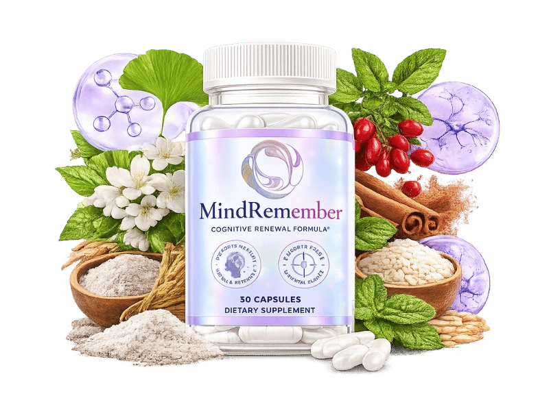 MindRemember natural cognitive support supplement bottle