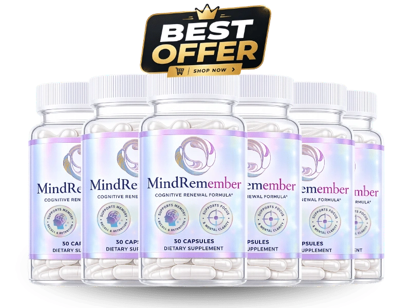 MindRemember 6 bottle best value supply, 180 day cognitive support supply